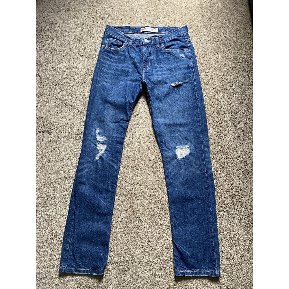 Levi's 502 Regular Jeans in a medium-wash, distressed Men’s Size 28x30